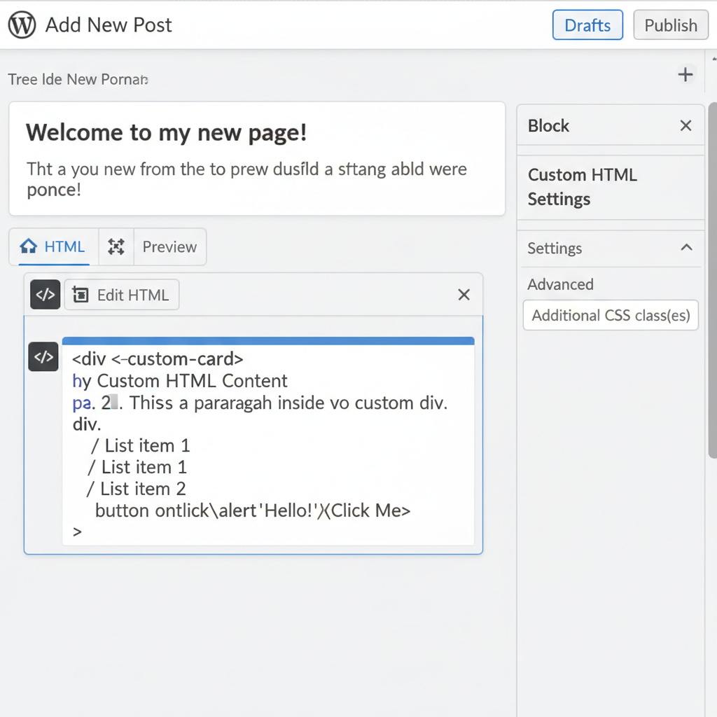 import html to wordpress