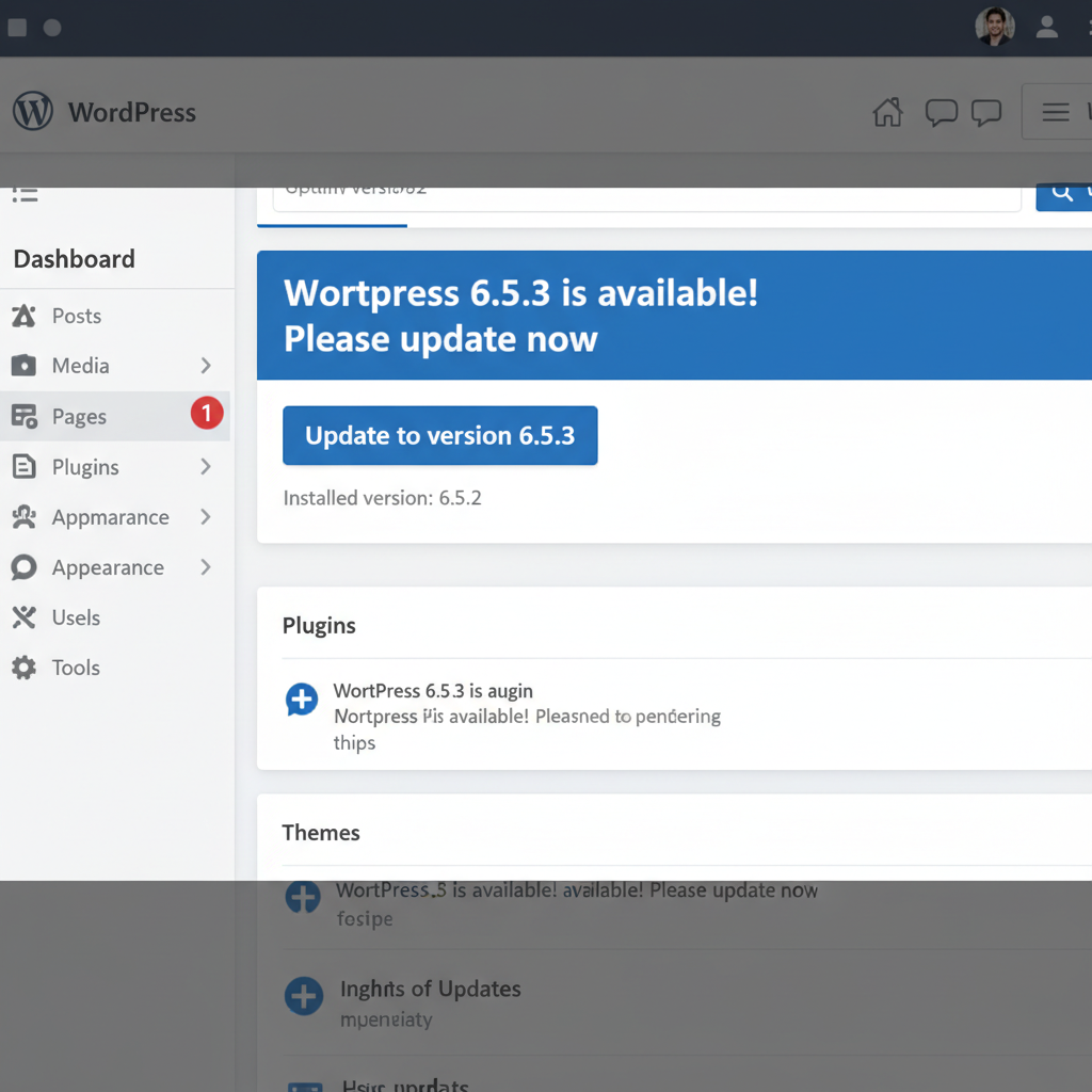 wordpress update core