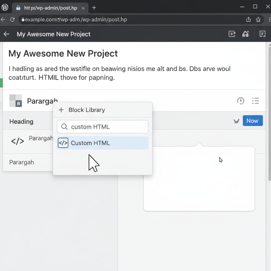 how to add html in wordpress