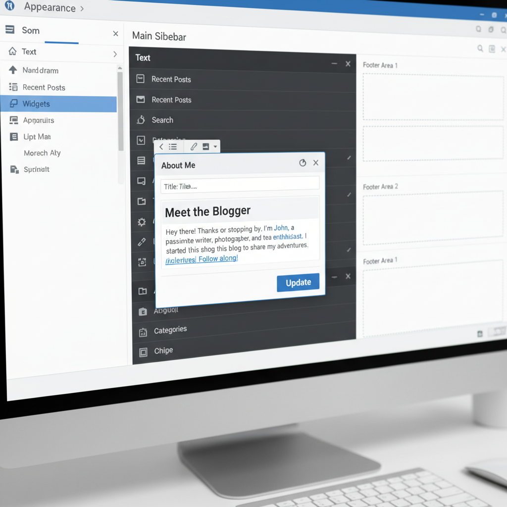 wordpress edit sidebar text