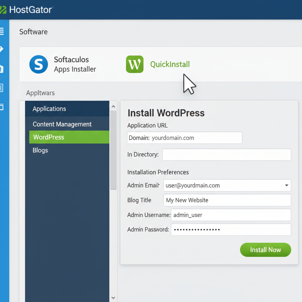 how to install wordpress in hostgator