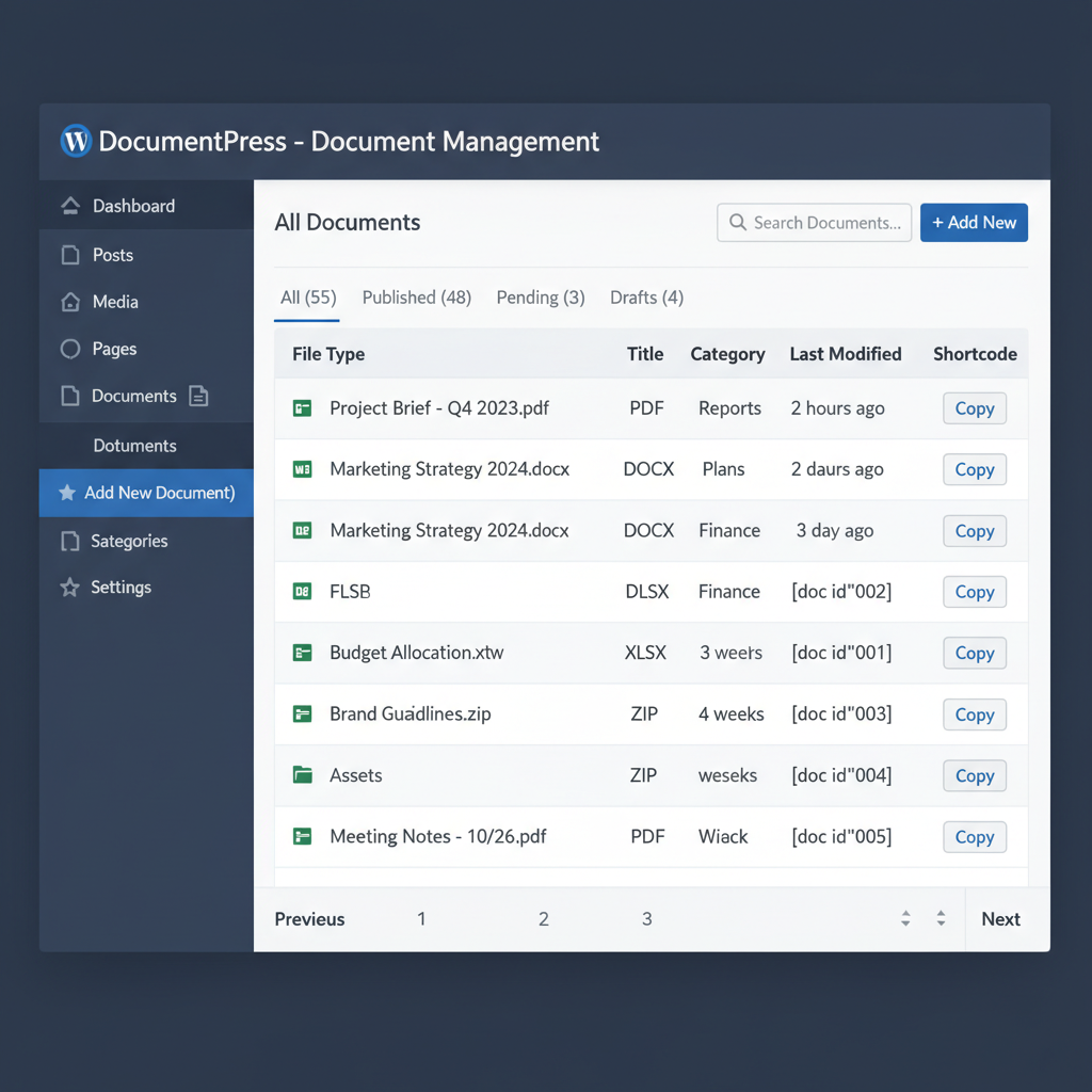 wordpress documents plugin