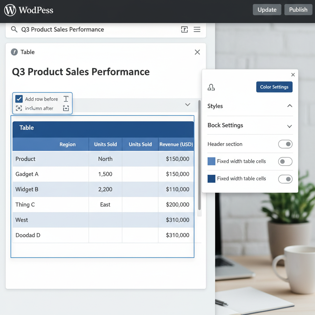 Create a Table in WordPress