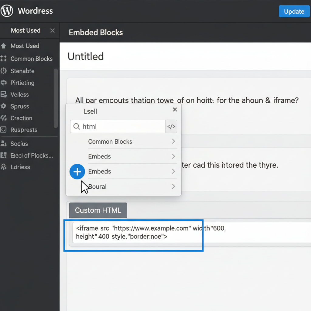 how to add iframe to wordpress