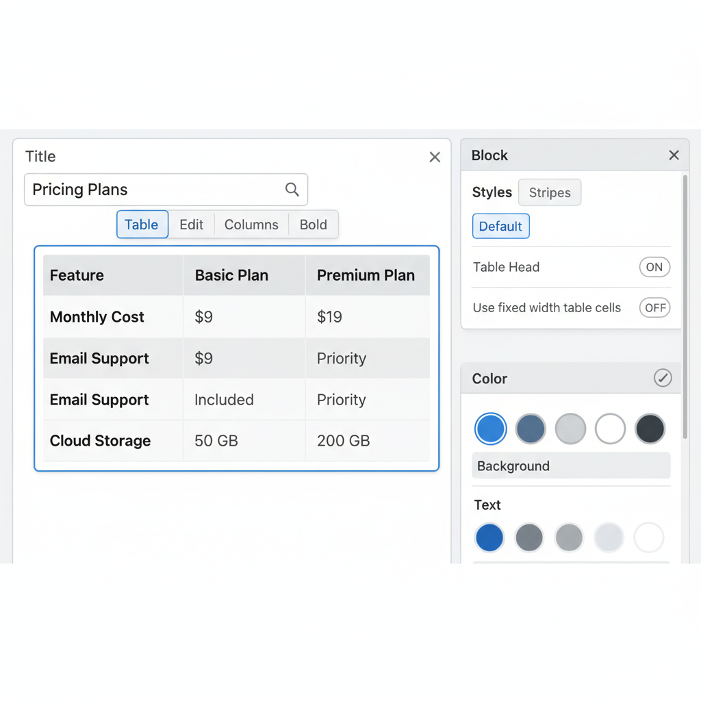 how to add table in wordpress