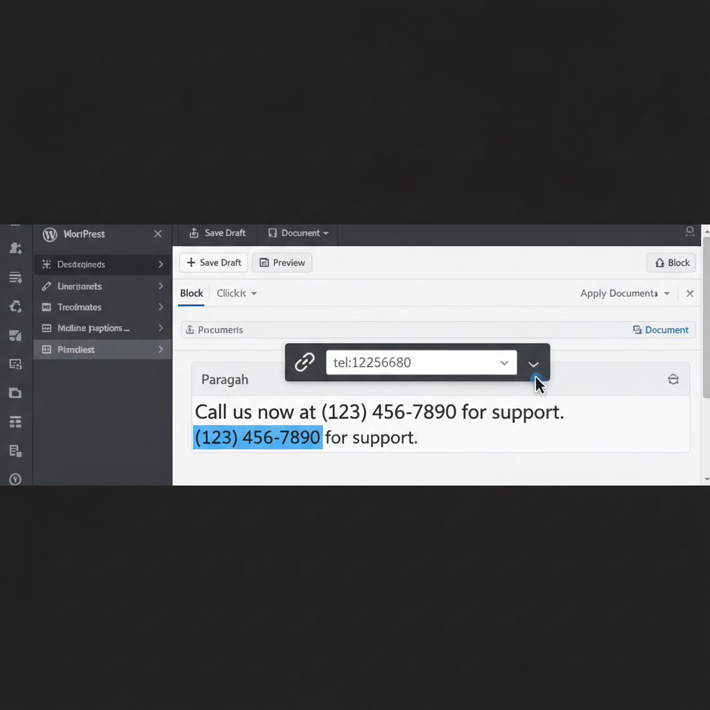 how to make a phone number clickable in wordpress