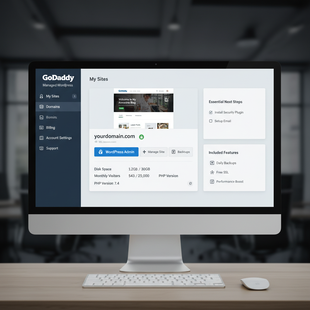 setup managed wordpress godaddy