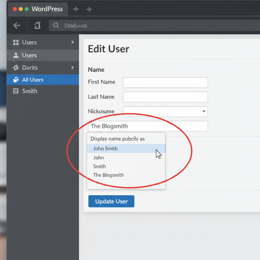 wordpress change author name