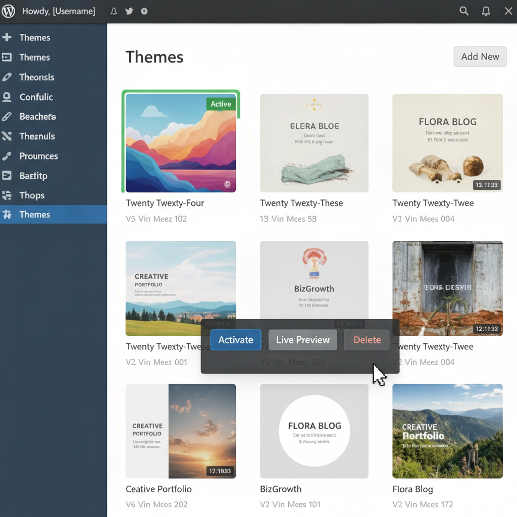 how to delete wordpress themes