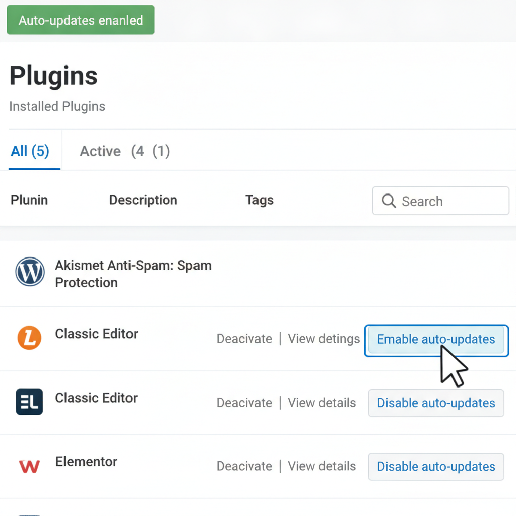 wordpress auto update plugins