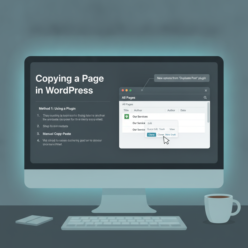 how to copy a page on wordpress